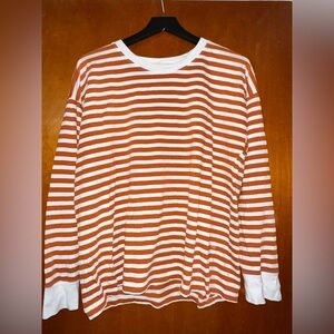 J. Crew Orange and White Striped Shirt